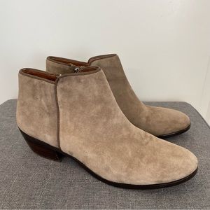 SAM EDELMAN Petty Suede Ankle Boots - Taupe Size 7.5